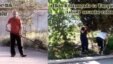 The three activists are shown cleaning toilets and performing other manual work around the prison in Baku.