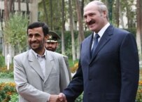Lukashenka (right) with Ahmadinejad in Tehran on November 6 (Fars)
