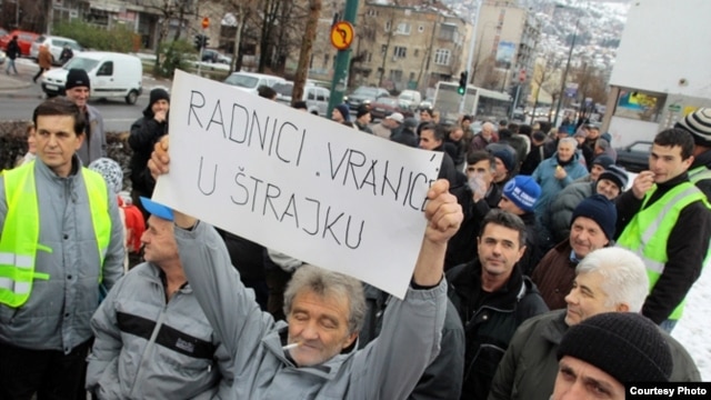 Protest radnika Vranice u januaru 2012.