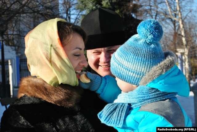 Natalia Boiko with her husband, Petro, and their son, Volodymyr