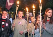 Russian speakers demonstrating in Latvia (ITAR-TASS, file photo)