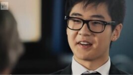 Kim Han Sol appears well spoken and confident in his interview with Elisabeth Rehn.