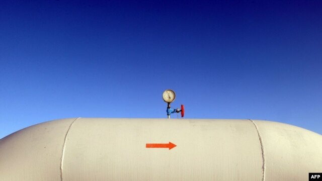 Gas pipeline at a compressor station in Boyarka, Ukraine
