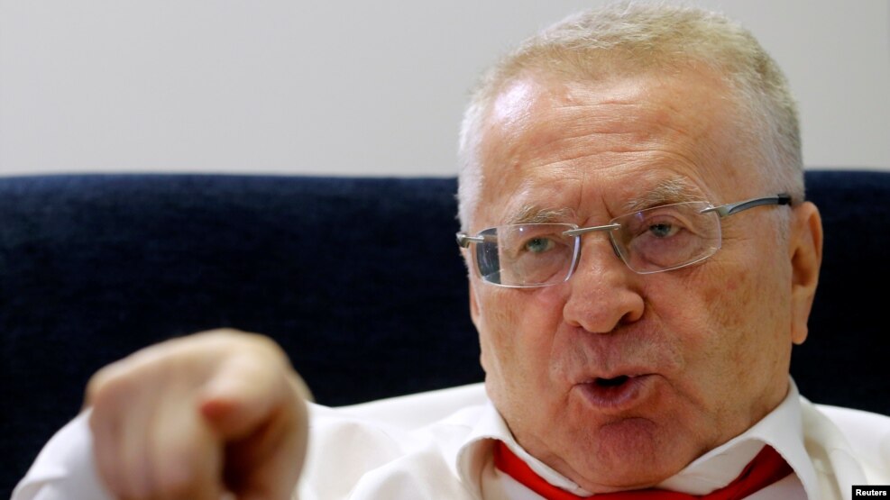 Vladimir Zhirinovsky, leader of the Liberal Democratic Party of Russia, speaks during an interview with Reuters in Moscow on October 11.