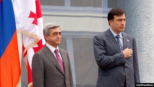 Georgia's Armenian minority have asked Serzh Sarkisian (left) to mediate for them with Mikheil Saakashvili.
