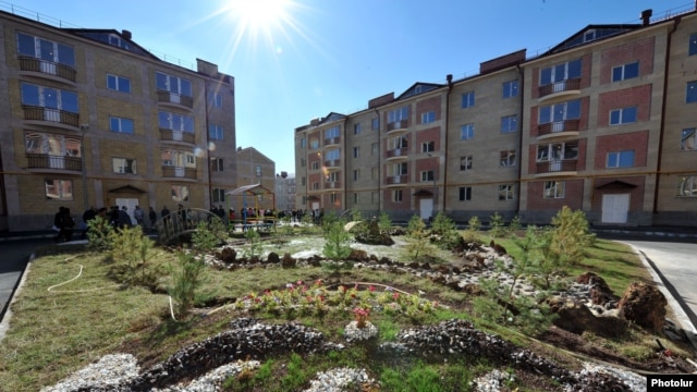 Armenia - Newly constructed apartment blocks in Gyumri, 15Oct2012.