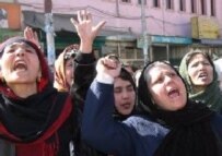 Demonstrators in Kabul on 8 February (epa)