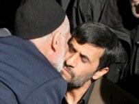 Ahmadinejad greets a worshipper at Friday prayers in Tehran on February 2 (epa)