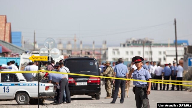 A suicide car bomber rammed the gates of the Chinese Embassy compound in Bishkek on August 30 before detonating an explosive device inside the car, killing himself and injuring three Kyrgyz employees of the embassy.