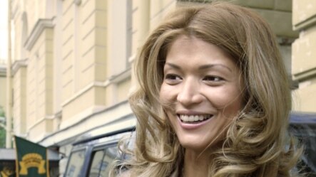 Russia -- Gulnara Karimova, the daughter of Uzbek President, and Chairwoman of the Foundation “Forum of Culture and Art of Uzbekistan”, at the opening of the exhibition “Dreams of the Orient