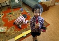 An orphan in a children's home in Vladimir, some 400 kilometers from Moscow