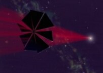 Solar-powered space lasers could someday shine a focused beam on huge lightweight sails, allowing a spacecraft to reach enormous speeds