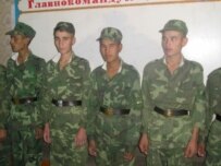 Young Tajik soldiers in a 2005 photo by RFE/RL's Tajik Service
