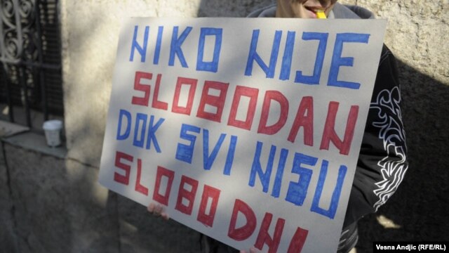 Sa jednog od LGBT protesta u Srbiji