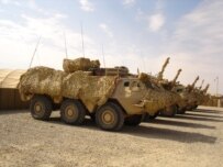 Coalition armor in Helmand Province, where a coalition soldier has been reported missing (RFE/RL)