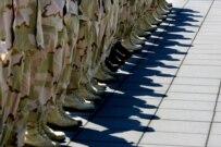 Members of a contingent of Dutch soldiers pictured in Eindhoven as they prepared to leave o leave for Afghanistan in early July (epa)