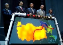 The BTC inauguration ceremony today in Ceyhan (epa)