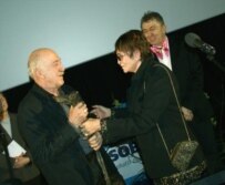Ioseliani receiving the Kristian award for his contribution to world cinema (Courtesy Photo)