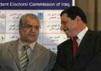 Independent Electoral Commission in Iraq Chairman Hussein Hindawi (left, in file photo) (AFP)