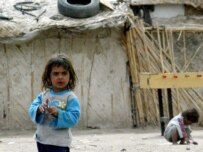 Iraqi children who've fled their homes, at a refugee camp in Baghdad (epa)