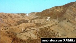 A natural gas-supply line in the rural Ahal district, Turkmenistan.