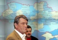 Ukrainian President Viktor Yushchenko at Naftohaz Ukrayiny headquarters in Kyiv (epa)