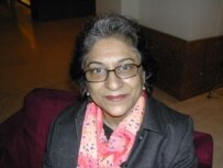 Asma Jahangir in Prague on November 24 (RFE/RL)