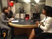 U.S. Secretary of State Condoleeza Rice is interviewed by RFE/RL correspondent Golnaz Esfandiari in July 2008.