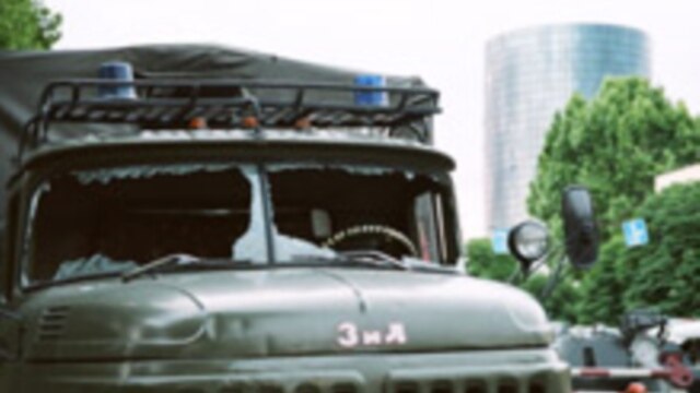 A military truck damaged in the unrest (ITAR-TASS)