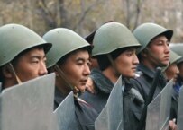 Riot police in central Bishkek on November 5 (ITAR-TASS)