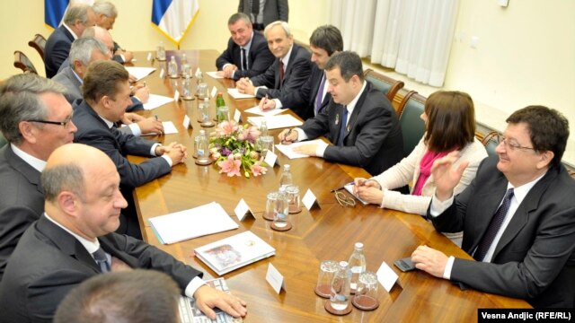 Susret premijera Srbije Ivice Dačića sa delegacijom Gasproma na čelu sa Aleksejem Milerom, 11. novembar 2013.