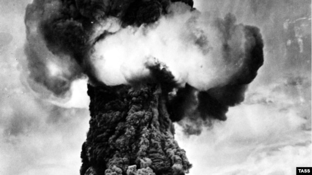 The first Soviet nuclear test was carried out in Semipalatinsk in 1949.