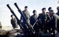 Iraq -- Saddam Hussein on the front during Iran-Iraq war, undated