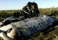The wreckage of the Tu-134.