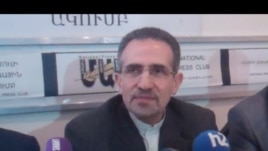 Armenia -- Iranian Ambassador Mohammad Reisi at a press conference in Yerevan. 12Feb2013