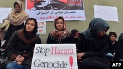 Ethnic Hazaras in Kabul, Afghanistan protest against the February 16 bombing in Pakistan that killed 89 people.