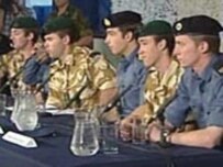 British service personnel at press conference today (TV screen shot)