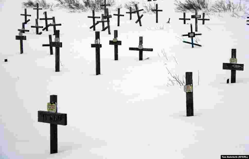 A cemetery of Gulag prisoners as it appears today.