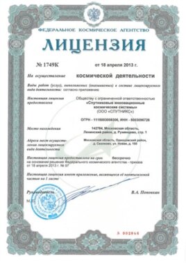 Так выглядит заветная лицензия. В данном случае – компании 