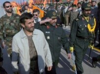 President Mahmud Ahmadinejad participates in a Basij parade in Tehran in November 2006 (epa)
