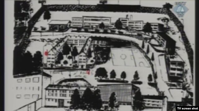 Mapa Foče prikazana u sudnici