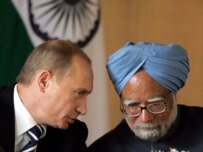 President Putin (left) with Prime Minister Singh in New Delhi on January 25 (epa)