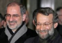 Ali Larijani (right) sees positives in the IAEA report (epa file photo)