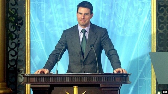 Actor Tom Cruise at the opening in 2004 of Spanish headquarters of the Church of Scientology in Madrid