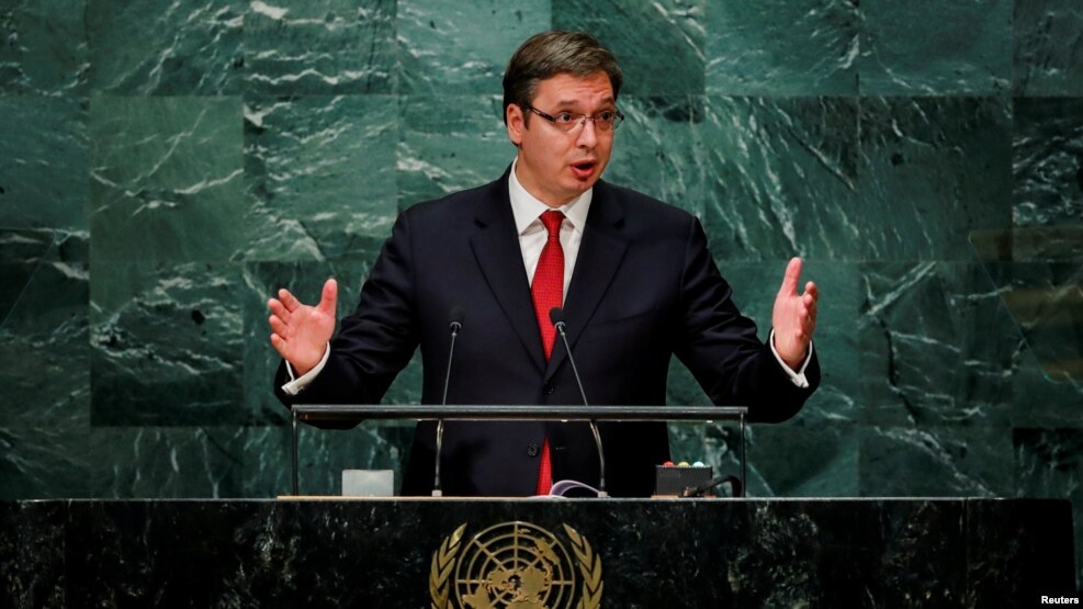 Serbian Prime Minister Aleksandar Vucic warns that support for joining the European Union is waning in favor of stronger ties with Russia.