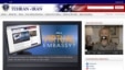 A screen shot shows the "virtual" US embassy to Iran, opened by the United States and blocked inside Iran.