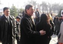 Bolat Abilov preparing to vote in Kazakhstan's December 4 presidential election (RFE/RL)