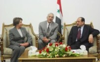 Nancy Pelosi (left) and Nuri al-Maliki in Baghdad last month (RFE/RL)