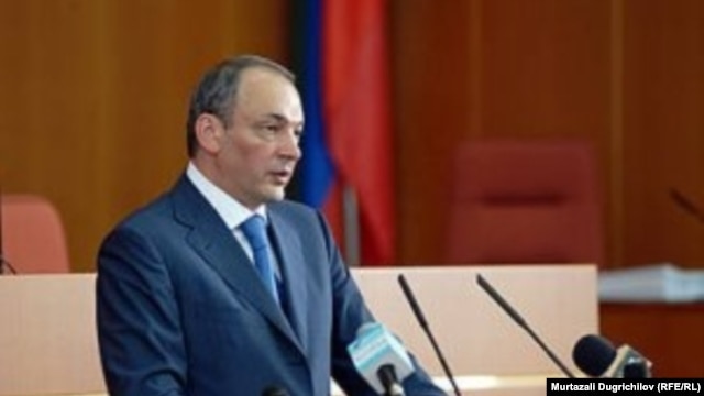 Daghestan’s President Magomedsalam Magomedov addresses parliament in June.