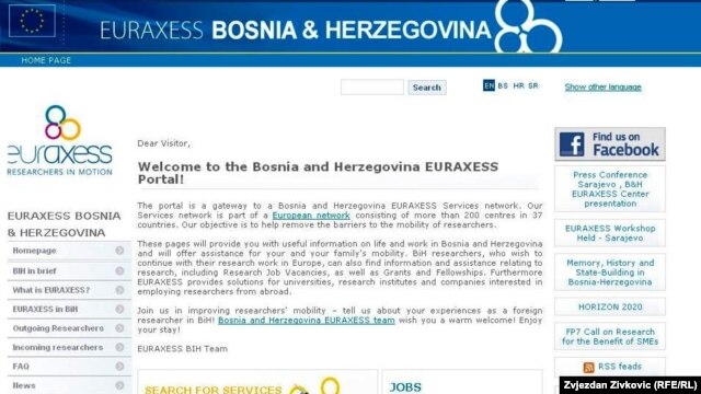 Web stranica EURAXESS-a